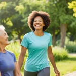 골밀도 검사 주기 - **Prompt: A vibrant, diverse group of people, ranging from young adults to seniors, are actively eng...