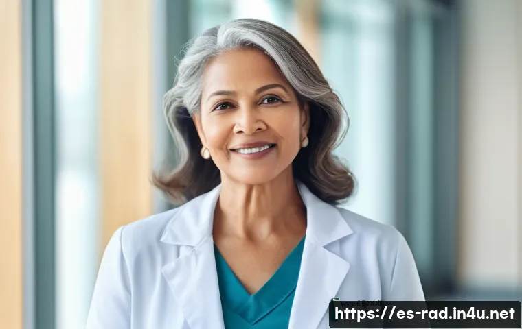 폐암 영상 검사 종류 - **Prompt:** A diverse woman, aged 55-65, with a serene and confident expression, stands in a bright,...