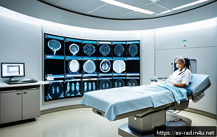 방사선 치료 최신 동향 - A modern oncology treatment room featuring a diverse team of medical professionals&mdash;including an onco...